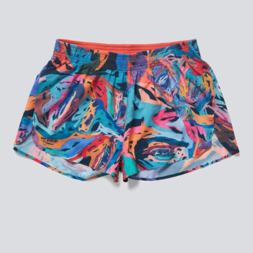 RARE Janji Women's 2" AFO Split Short, XXS, "Face Forward" multicolor